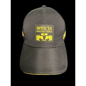 Invicta Racing Team Men's Hat Silicone Logo New With Tag, Black & Yellow NEW-J